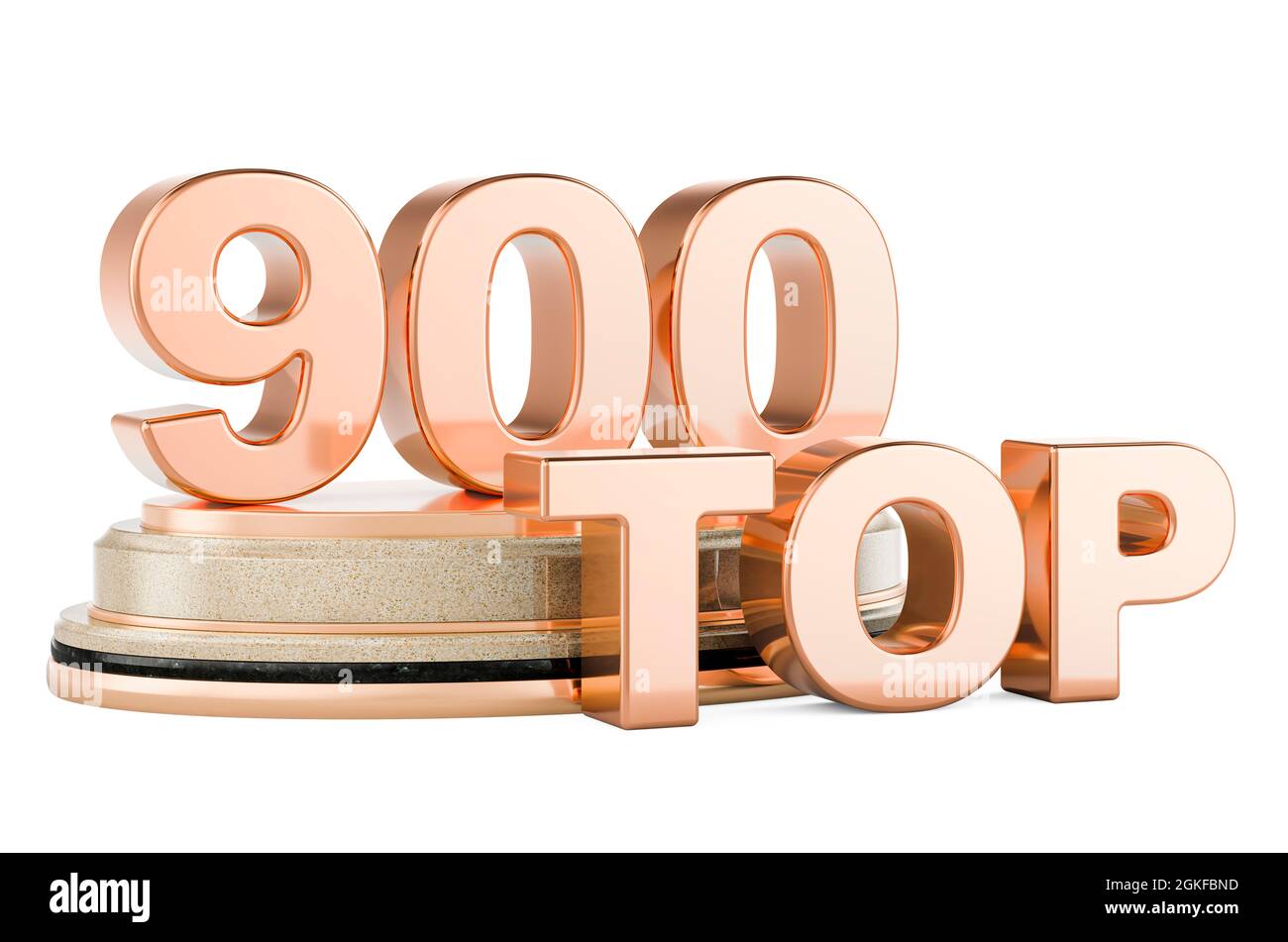 Top 900, premio podio. Rendering 3D isolato su sfondo bianco Foto Stock