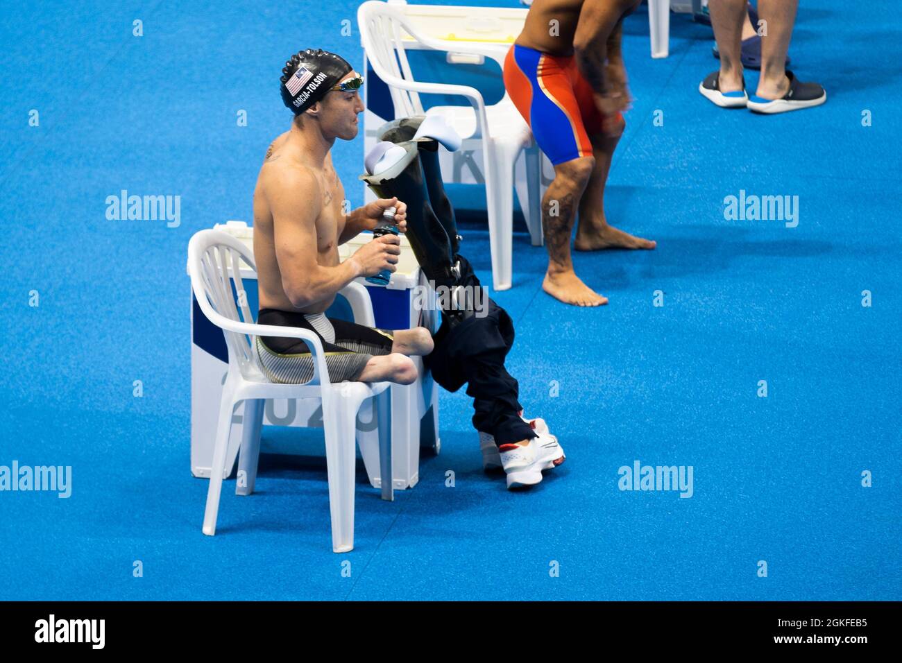 PRUD-TOKIO (KOTO-KU), GIAPPONE - AGOSTO 26: Featurebild, Garcia Tolson (USA) beim schwimmen am Tag (3) der Paralympics (Paralympische Spiele) Tokio 2020 Foto Stock