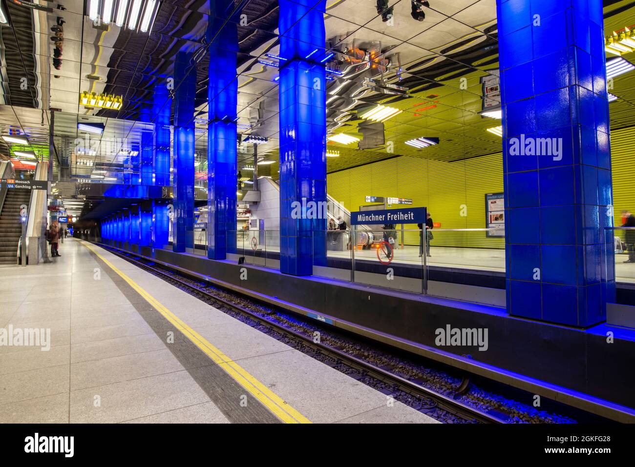 Stazione della metropolitana di Münchner Freiheit. Monaco di Baviera Germania Foto Stock