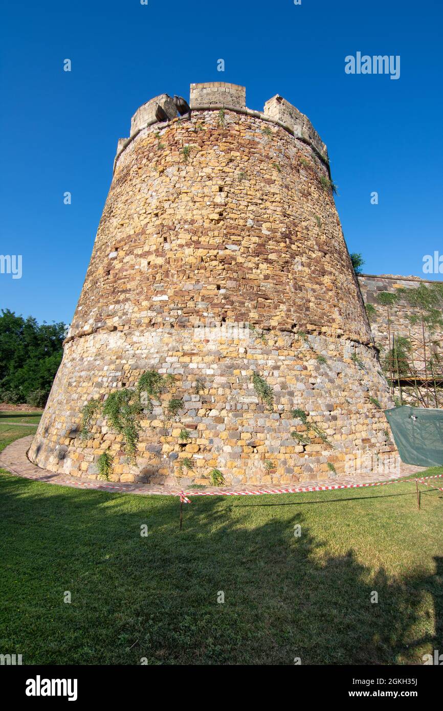 Mura della vecchia fortezza nella città di Chios, Grecia. Foto Stock