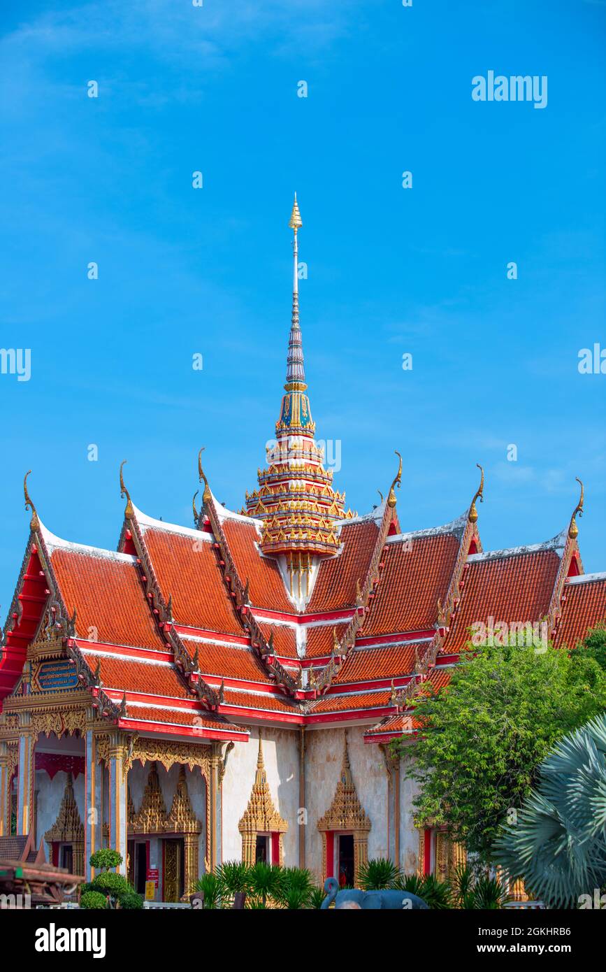 Edificio presso il tempio buddista di Wat Chalong, Chalong, Phuket, Thailandia Foto Stock