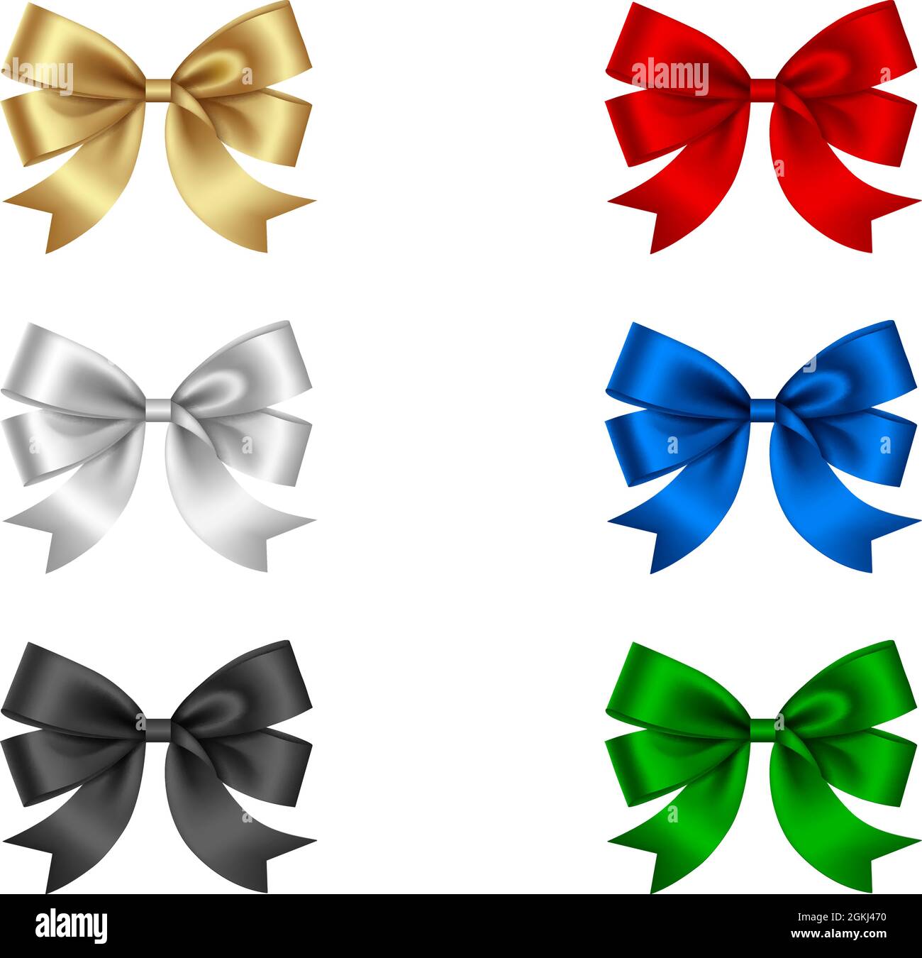 Set di archi colorati isolati Illustrazione Vettoriale