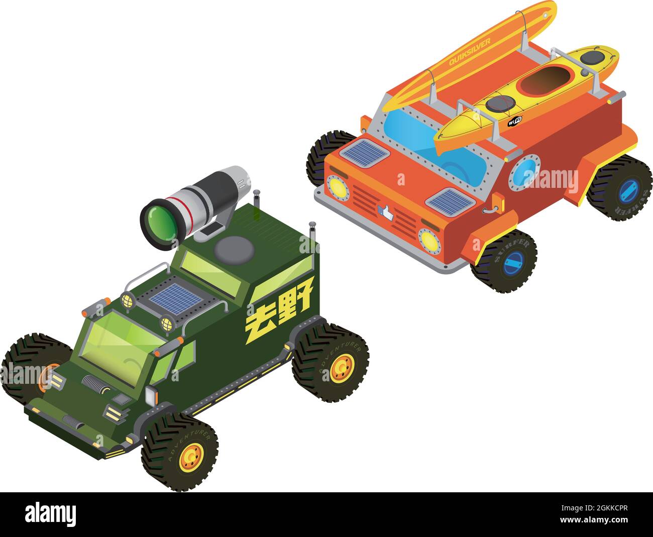 Vettura 4WD isometrica Illustrazione Vettoriale