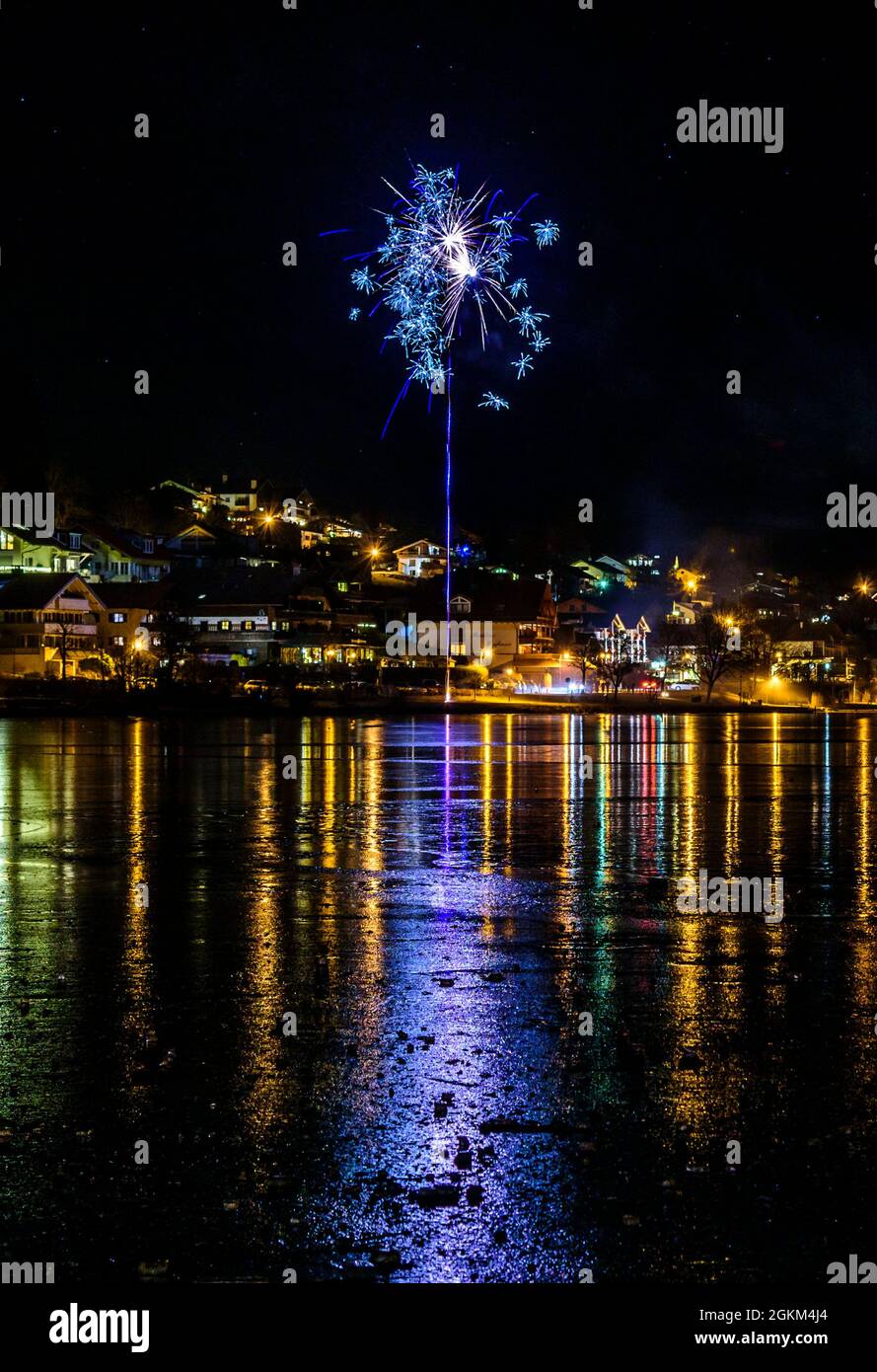 Felice anno nuovo in Algovia orientale vicino a Füssen e Hopfensee Foto Stock