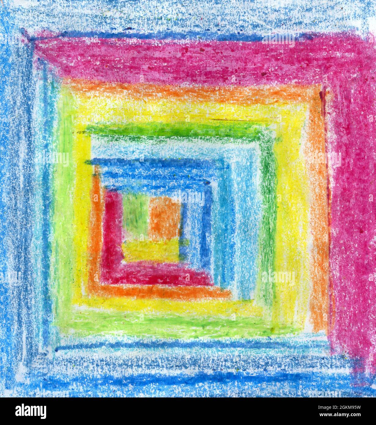 Astratto matite colorate matite sfondo su carta. Primo piano Foto Stock
