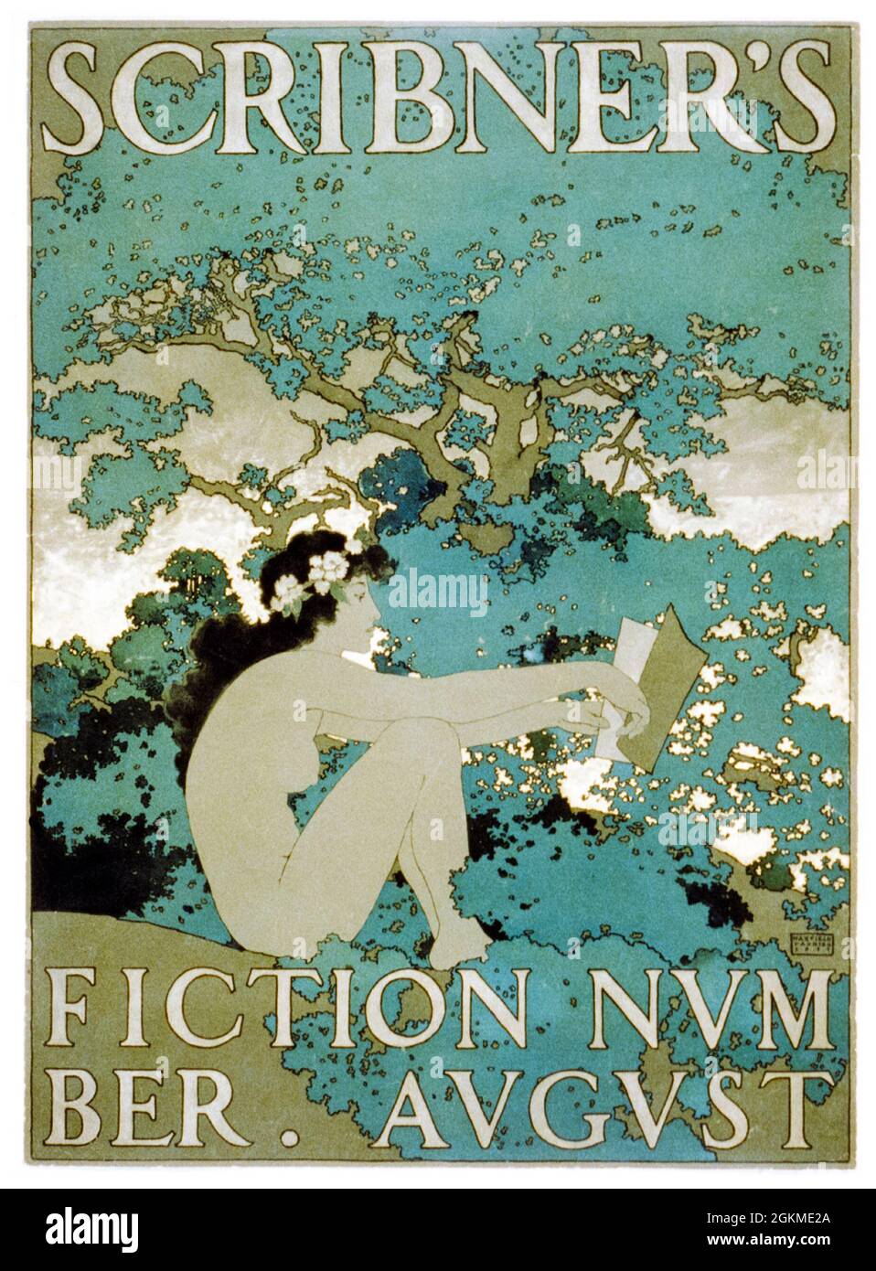 Maxfield Parrish, poster, numero di fiction di Scribner: Agosto, 1897 Foto Stock