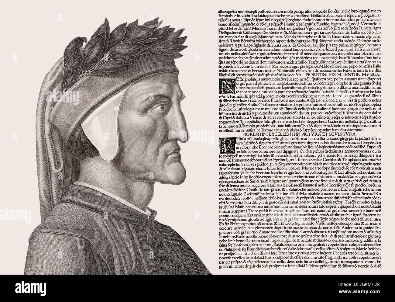 Dante Alighieri, 1265 - 1321, poeta e filosofo italiano Foto Stock