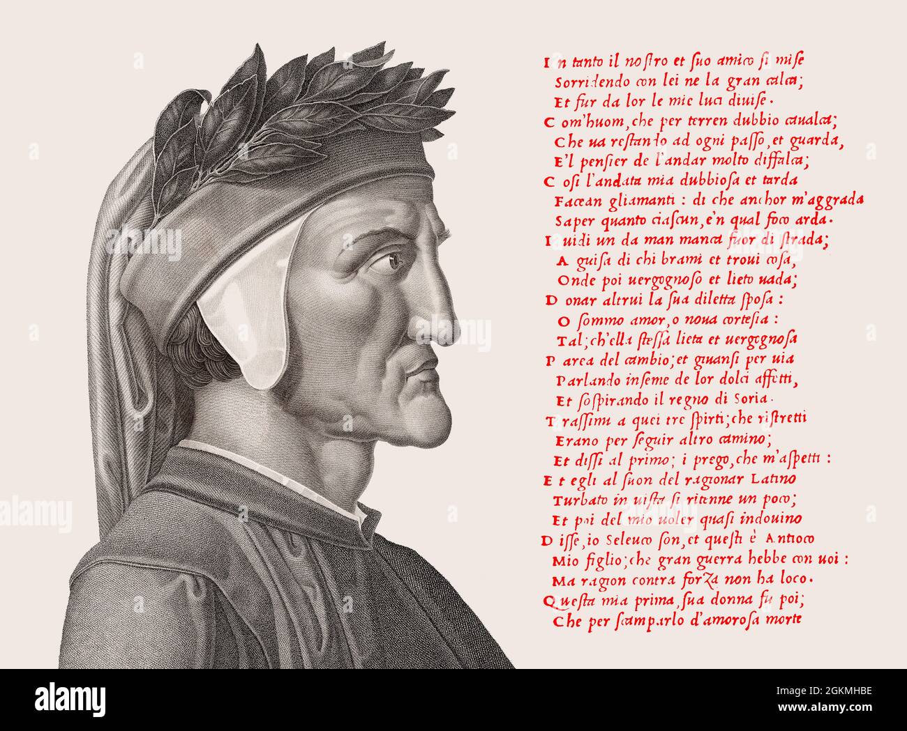 Dante Alighieri, 1265 - 1321, poeta e filosofo italiano Foto Stock