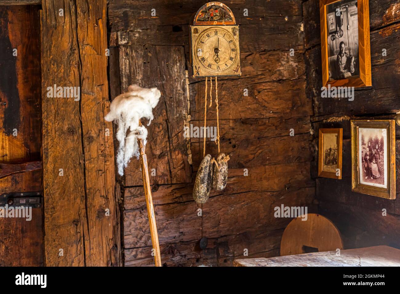 Artigianato popolare nel museo di Bosco Gurin, Circolo della Rovana, Svizzera Foto Stock