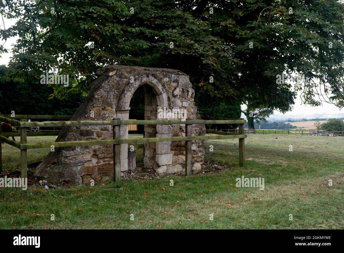 La vecchia chiesa rimane, il vecchio Langton, Leicestershire, Inghilterra, Regno Unito Foto Stock