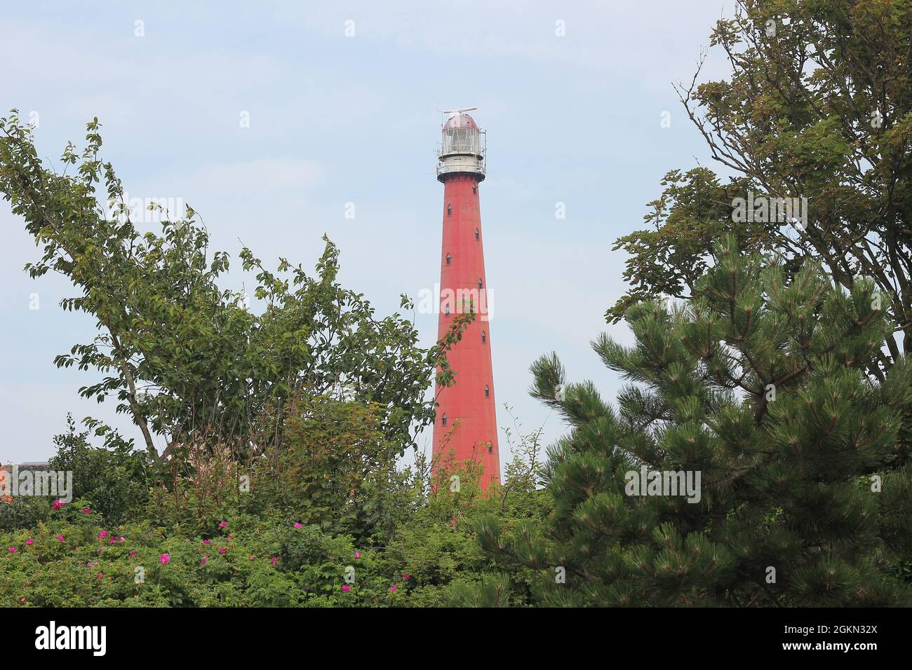 Faro LANGE JAAP a nord-ovest di Den Helder, Olanda, Paesi Bassi Foto Stock