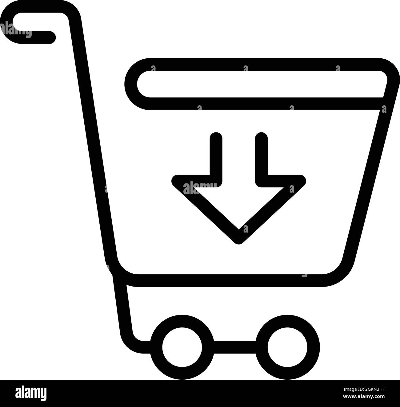 Vettore contorno icona carrello Mall. Negozio online. Negozio di mercato Illustrazione Vettoriale