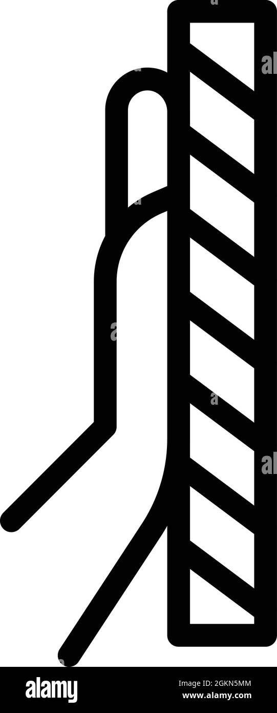 Vettore contorno icona scansione Palm. Riconoscimento della scansione. id mano Illustrazione Vettoriale