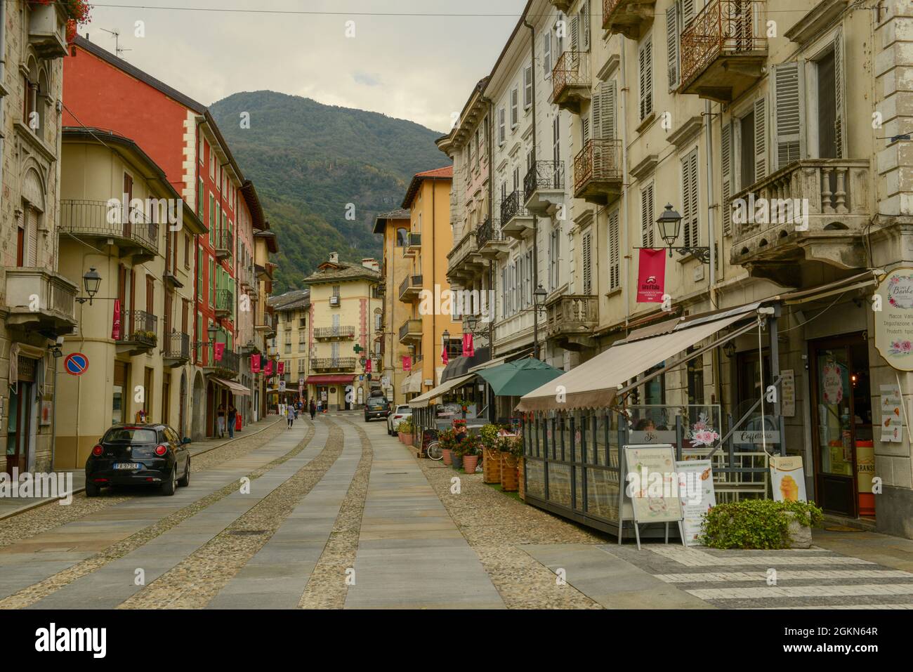 Varallo, Italia - 5 Settembre 2021: Varallo Sesia villaggio, Piemonte, Italia Foto Stock