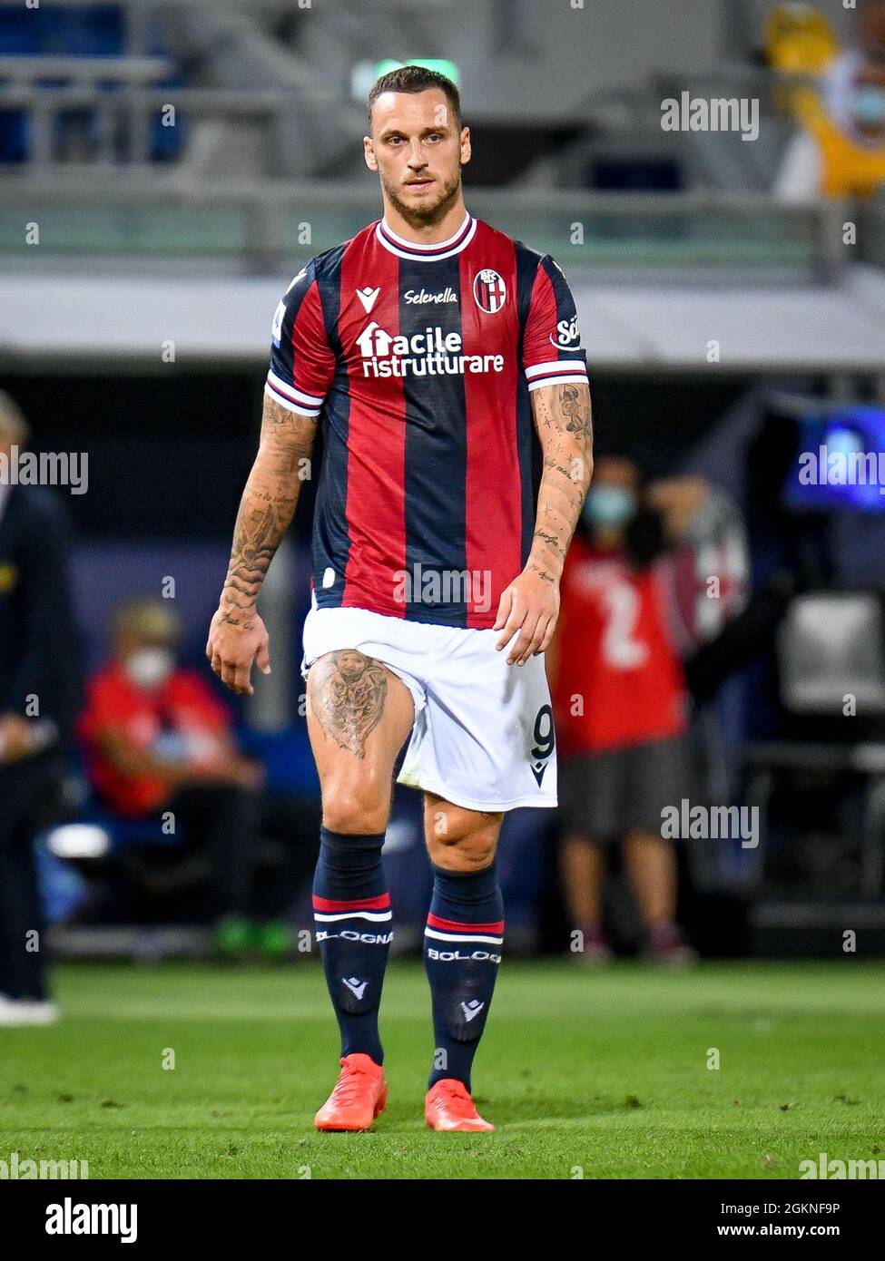 Bologna, Italia. 13 settembre 2021. Marko Arnautovic (Bologna) ritratto durante il Bologna FC vs Hellas Verona FC, Campionato Italiano di calcio a a Bologna, Italia, Settembre 13 2021 Credit: Agenzia fotografica indipendente/Alamy Live News Foto Stock