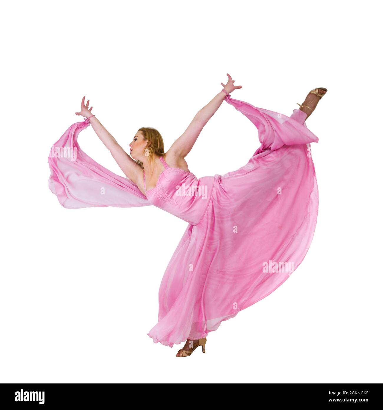 Ballerina femminile di salsa su sfondo bianco Foto Stock