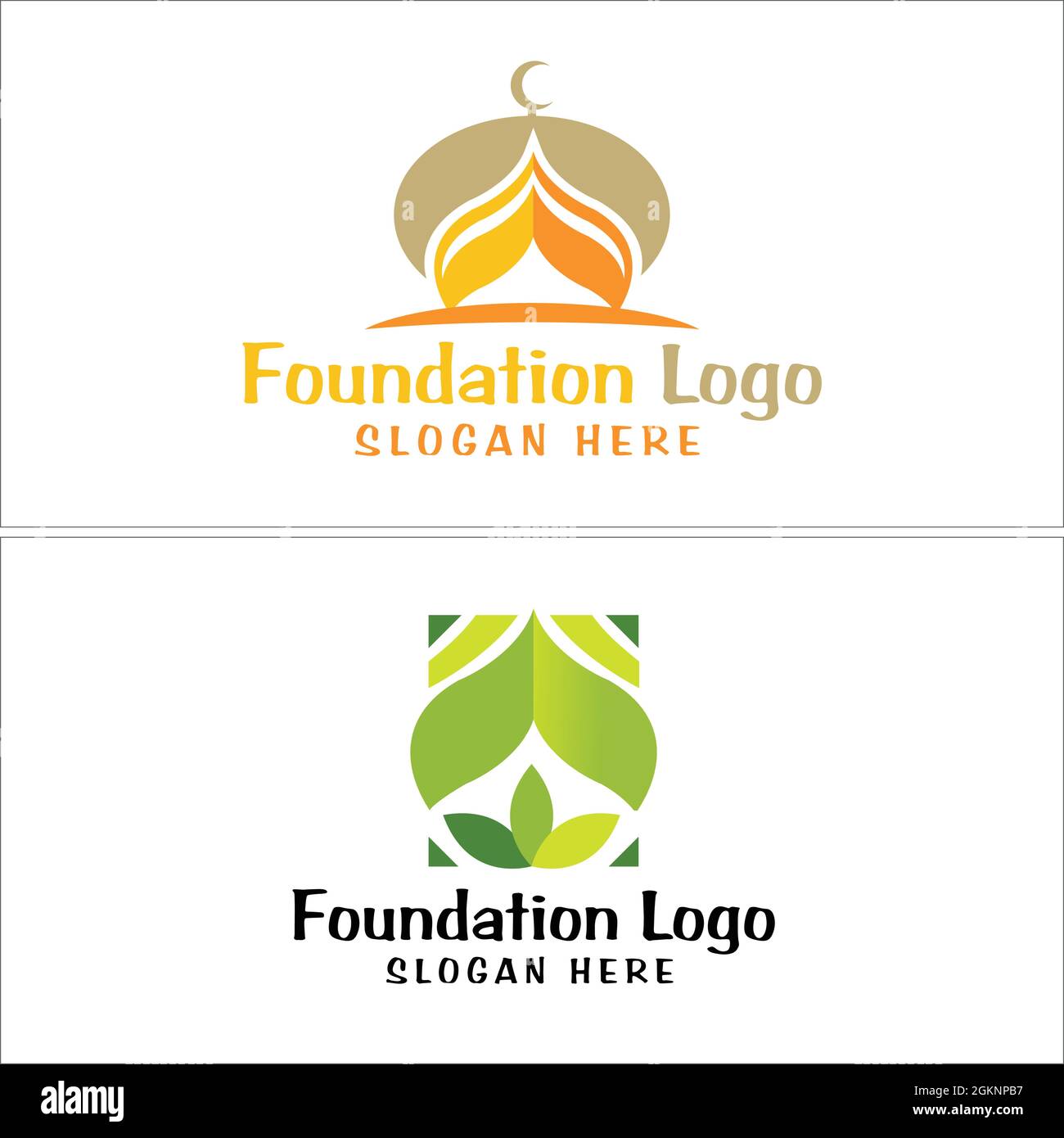 Canali moschea volontario fondazione logo design Illustrazione Vettoriale