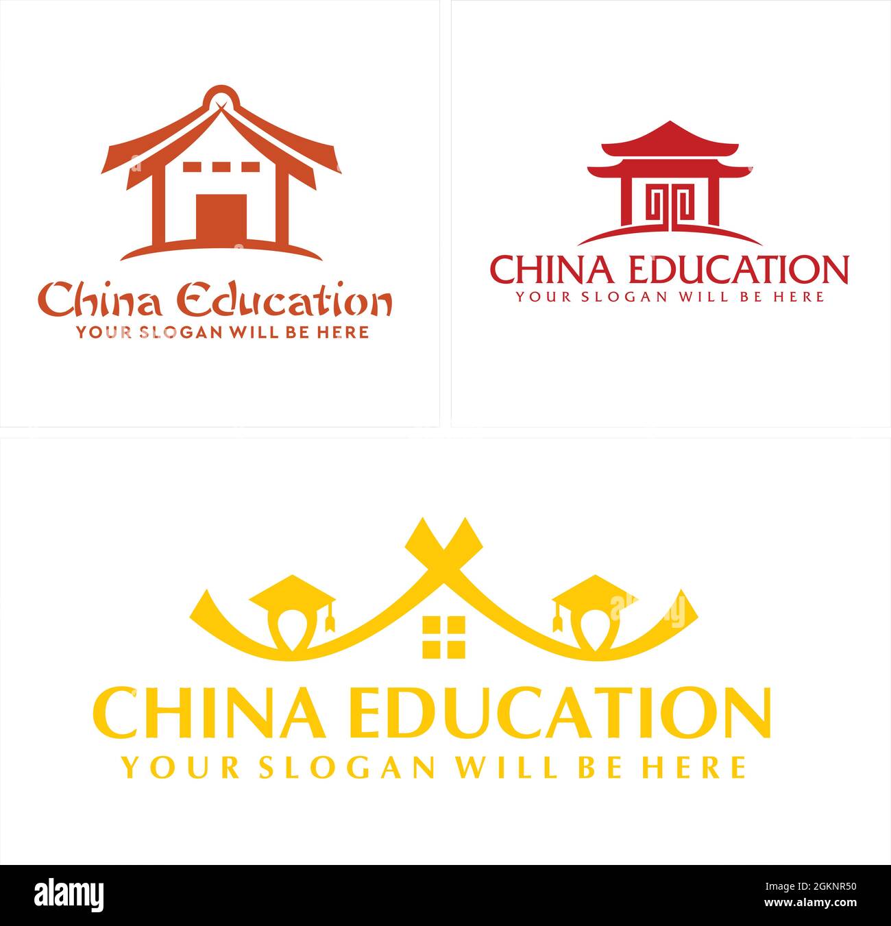 Formazione casa pagoda scuola logo design Illustrazione Vettoriale