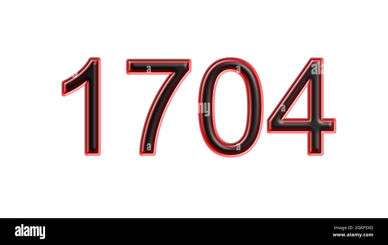 sfondo bianco con effetto 3d rosso a 1704 numeri Foto Stock