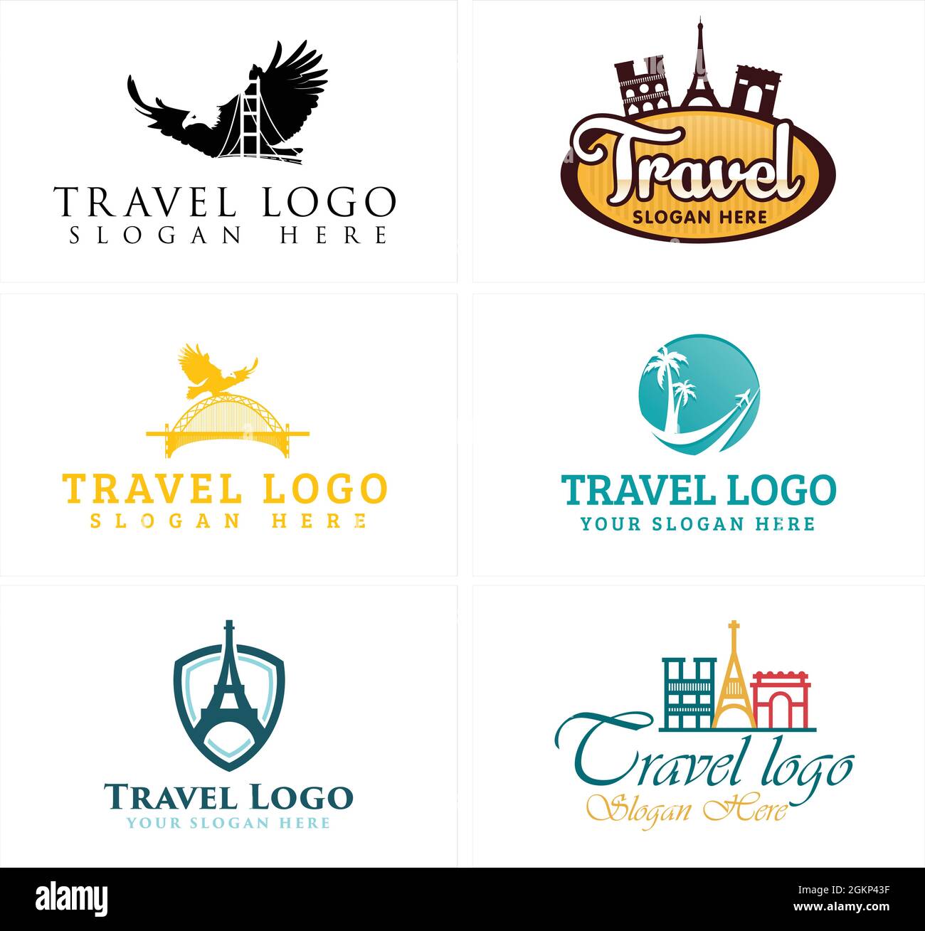 Design del logo dell'agenzia di viaggi hotel Holiday Illustrazione Vettoriale