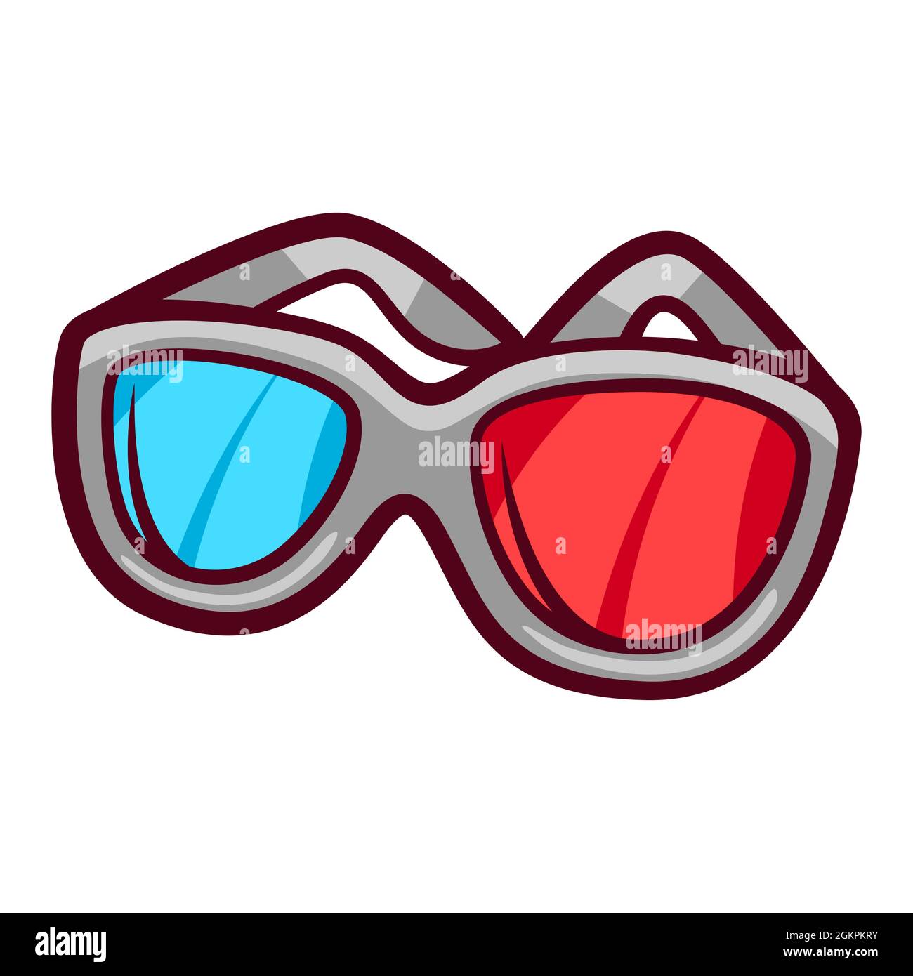 Illustrazione di occhiali 3d in stile cartoon. Simpatico oggetto divertente  Immagine e Vettoriale - Alamy