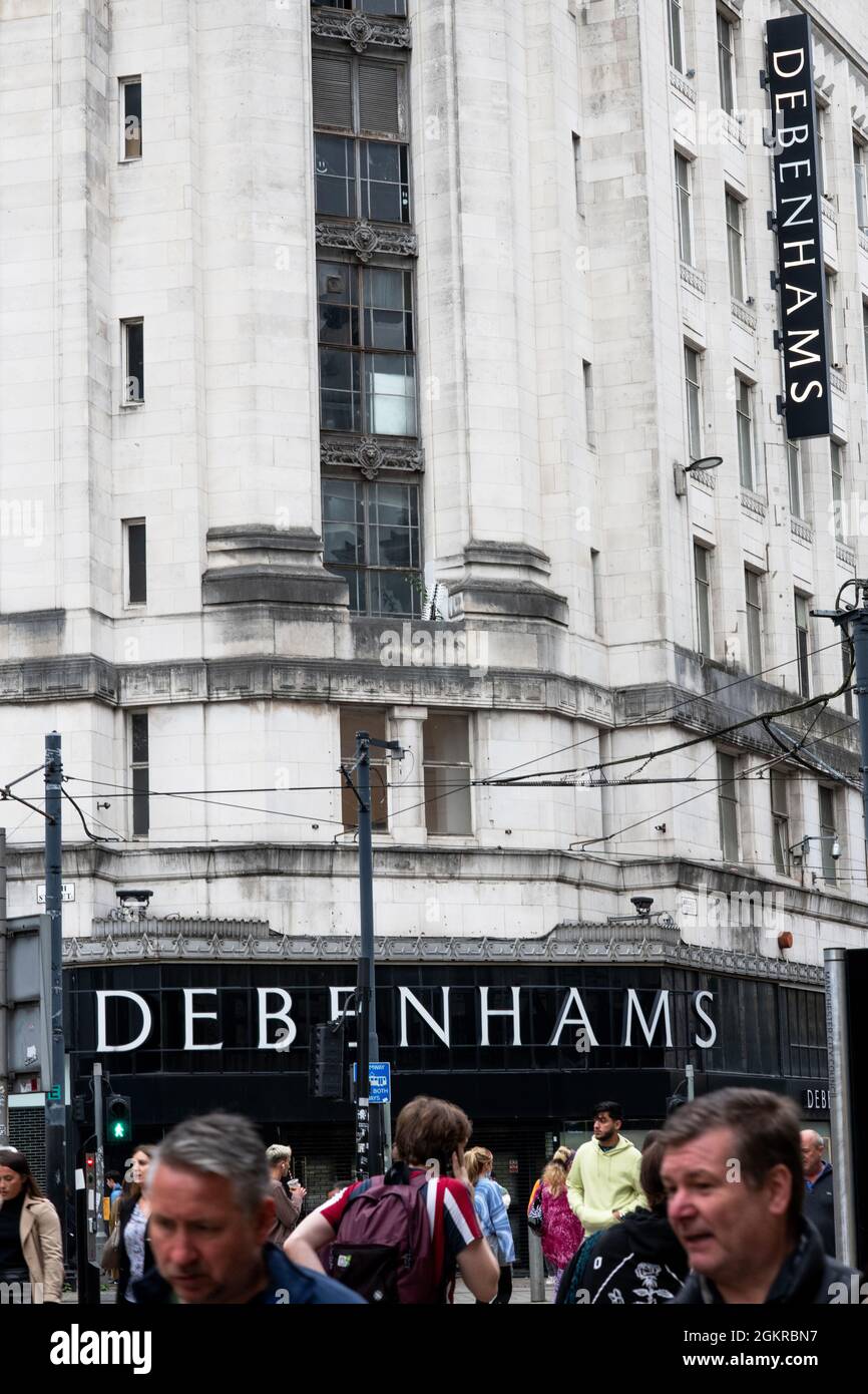 Debenhams grandi magazzini, Market Street Manchester. Foto Stock