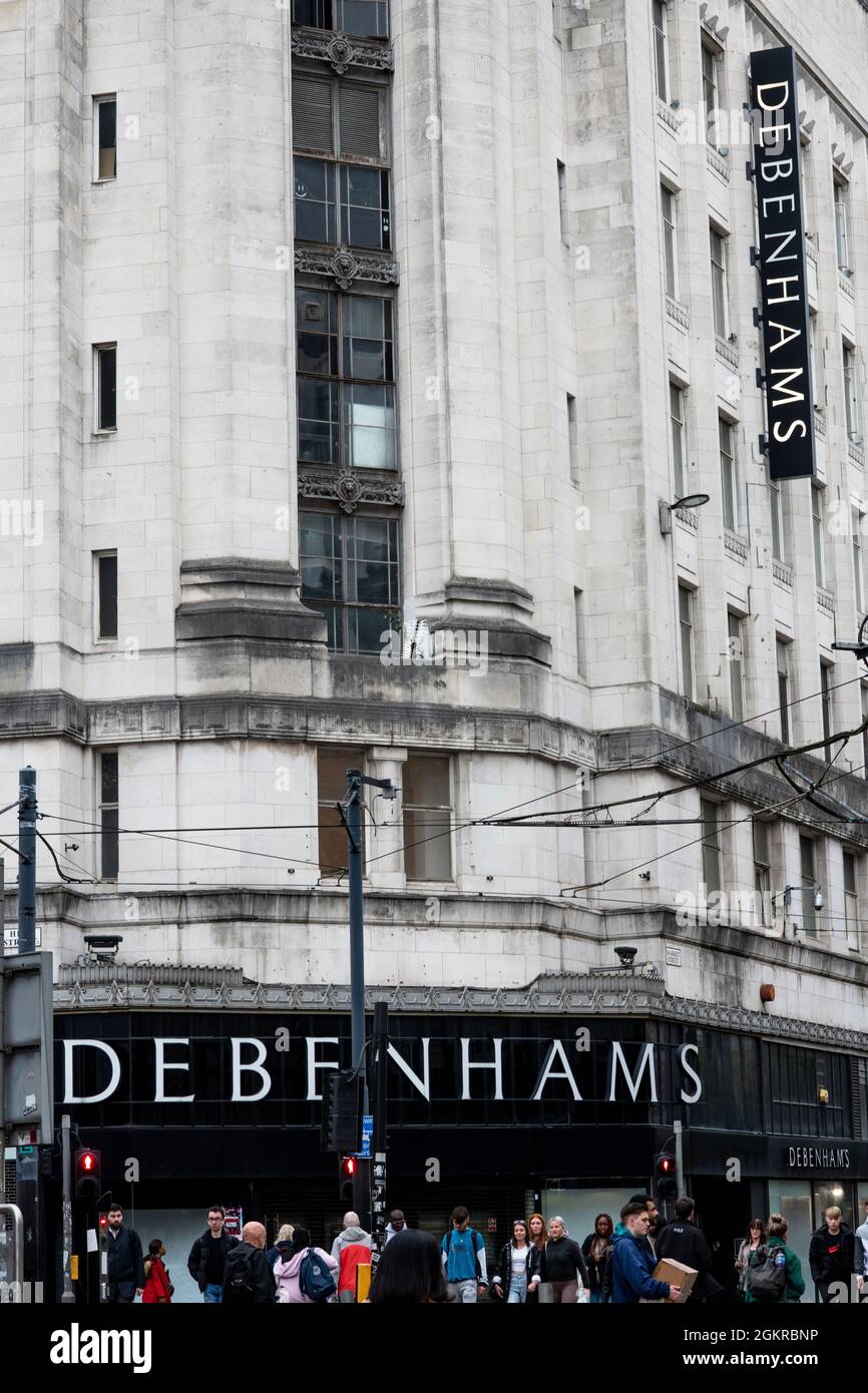 Debenhams grandi magazzini, Market Street Manchester. Foto Stock