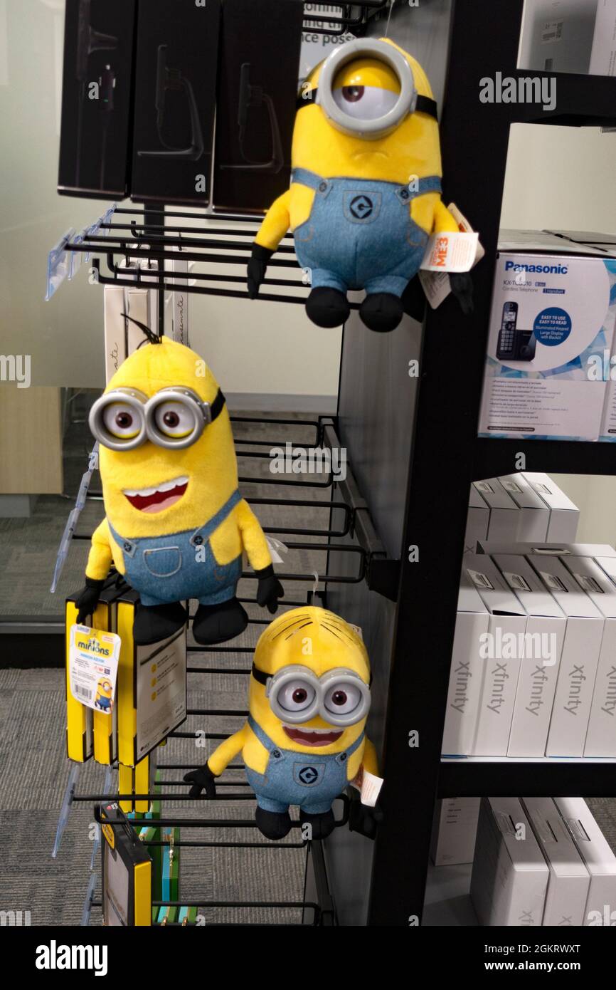 Esposizione di Minion in vendita in un negozio. St Paul Minnesota, Stati Uniti Foto Stock