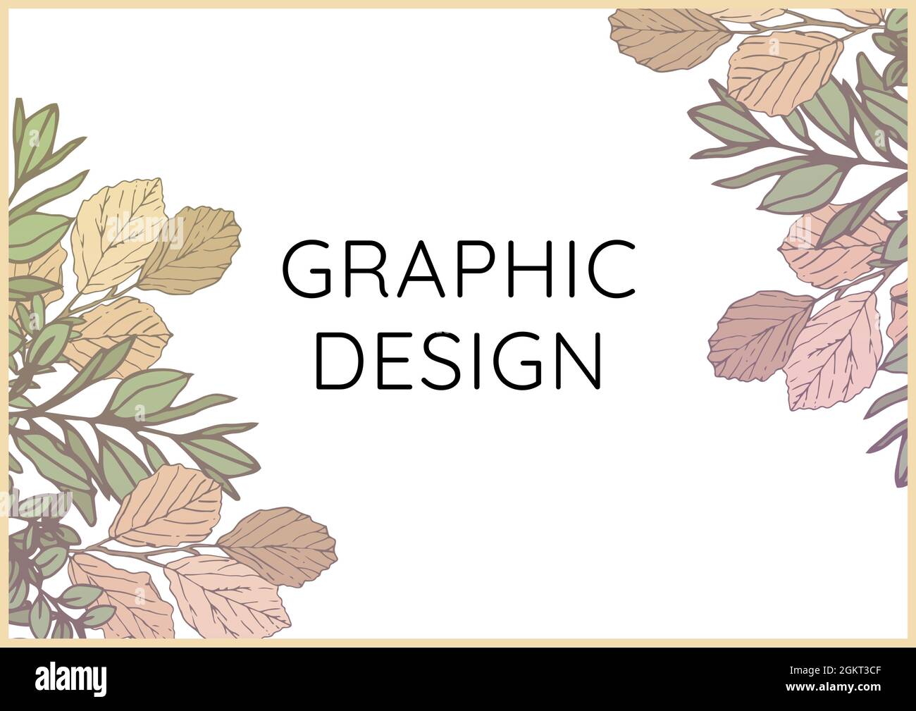Immagine generata digitalmente del testo di disegno grafico contro i disegni floreali su sfondo bianco Foto Stock