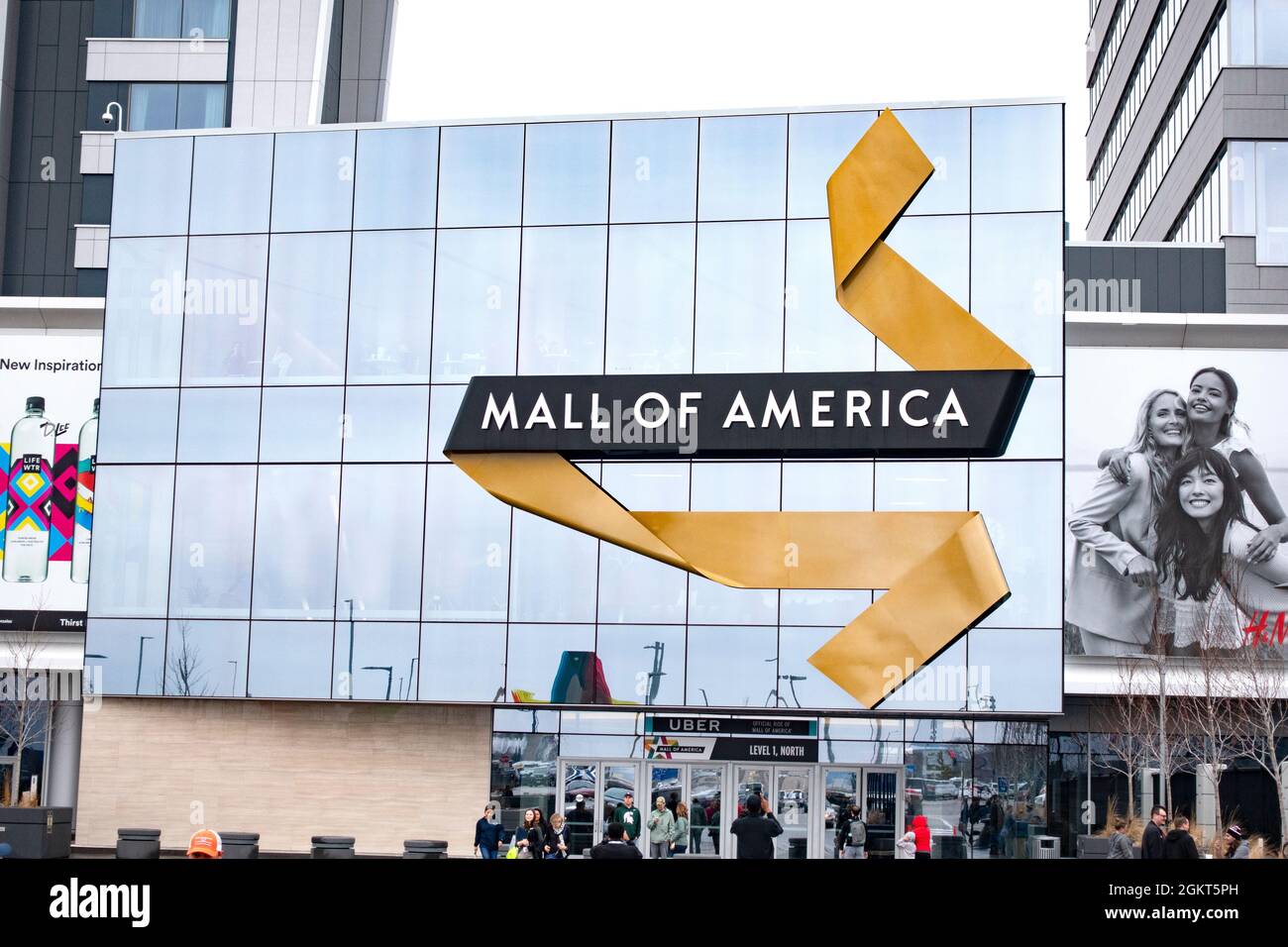 Cartello per il Mall of America all'ingresso. Bloomington Minnesota, Stati Uniti Foto Stock