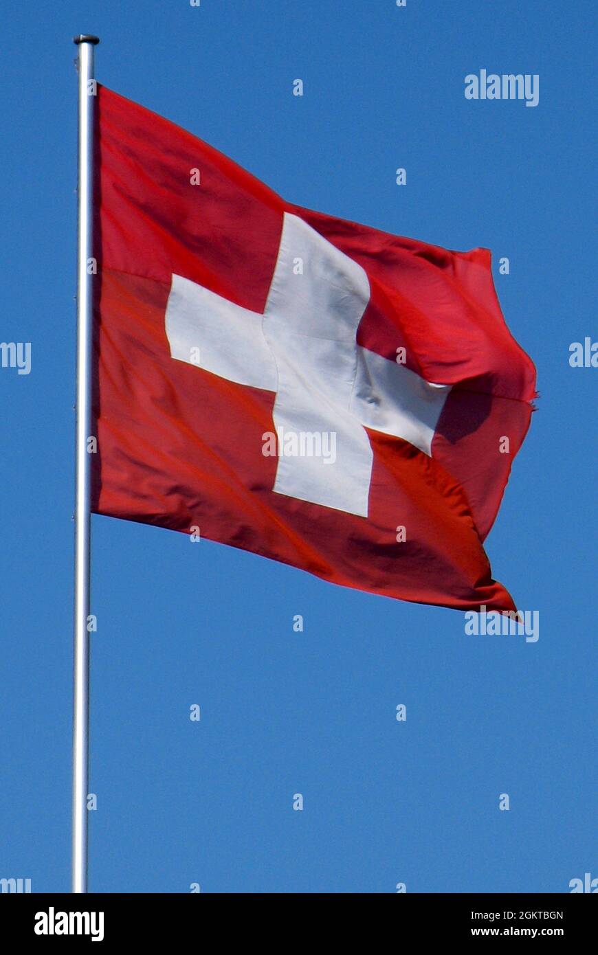 Bandiera nazionale della Svizzera. Foto Stock