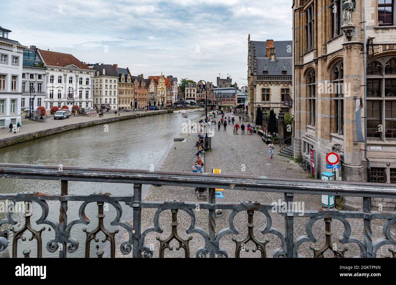 Graslei, Leie, Gent, Belgio Foto Stock