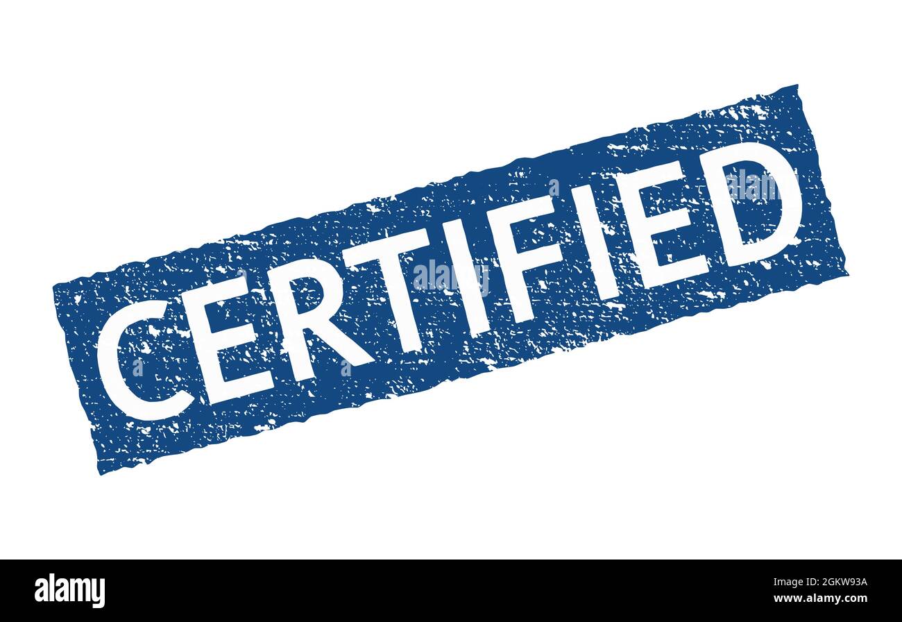 Certifica il timbro ufficiale del sigillo. Azienda accreditata di adesivi con certificazione Vector Icon Illustrazione Vettoriale