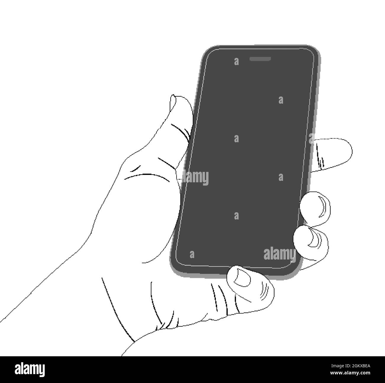 Schermo del telefono, schermo vuoto, telefono in attesa, smartphone, telefono, messaggio, vuoto, piatto, vuoto, scorta vettoriale dello schermo. Illustrazione Vettoriale