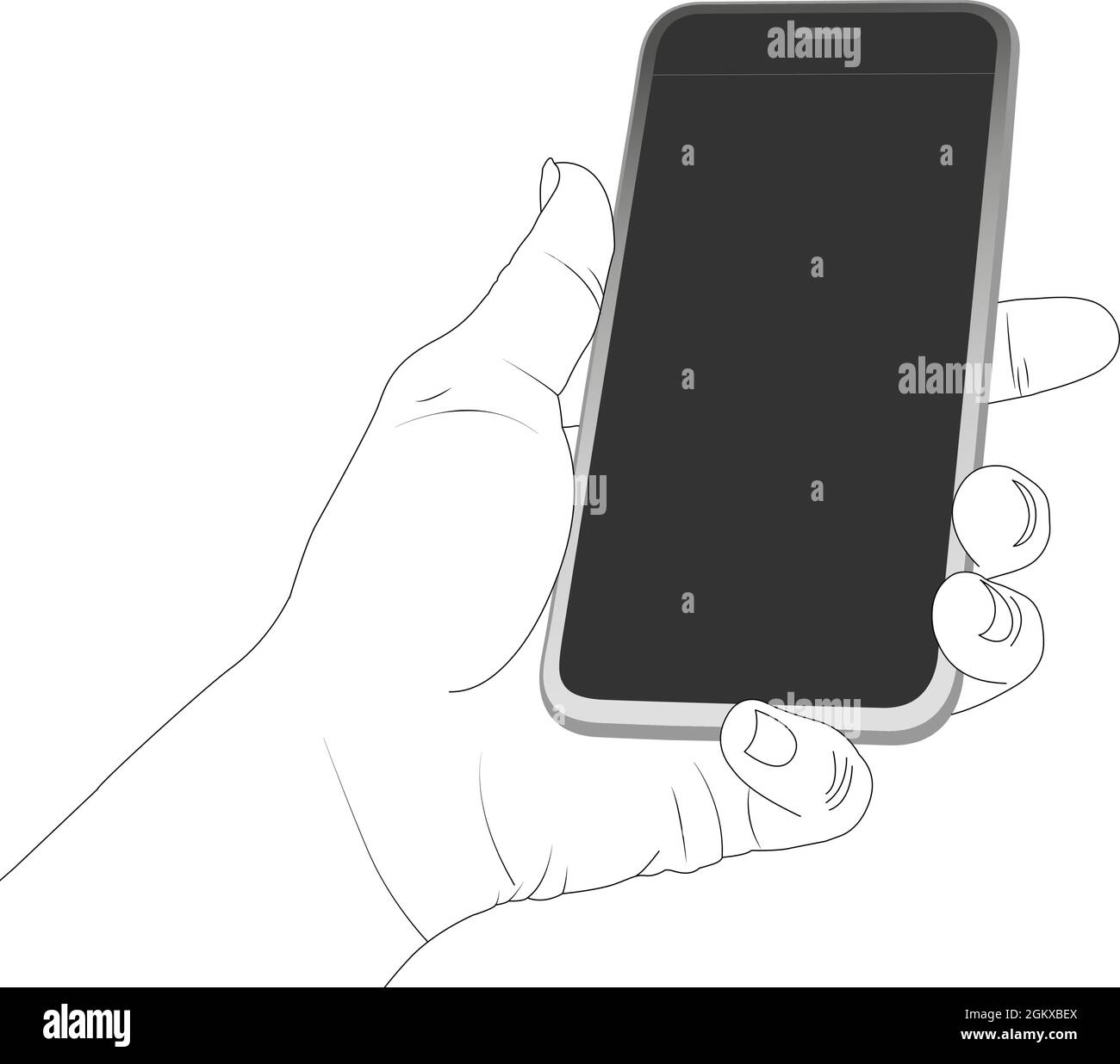 Schermo del telefono, schermo vuoto, telefono in attesa, smartphone, telefono, messaggio, vuoto, piatto, vuoto, scorta vettoriale dello schermo. Illustrazione Vettoriale