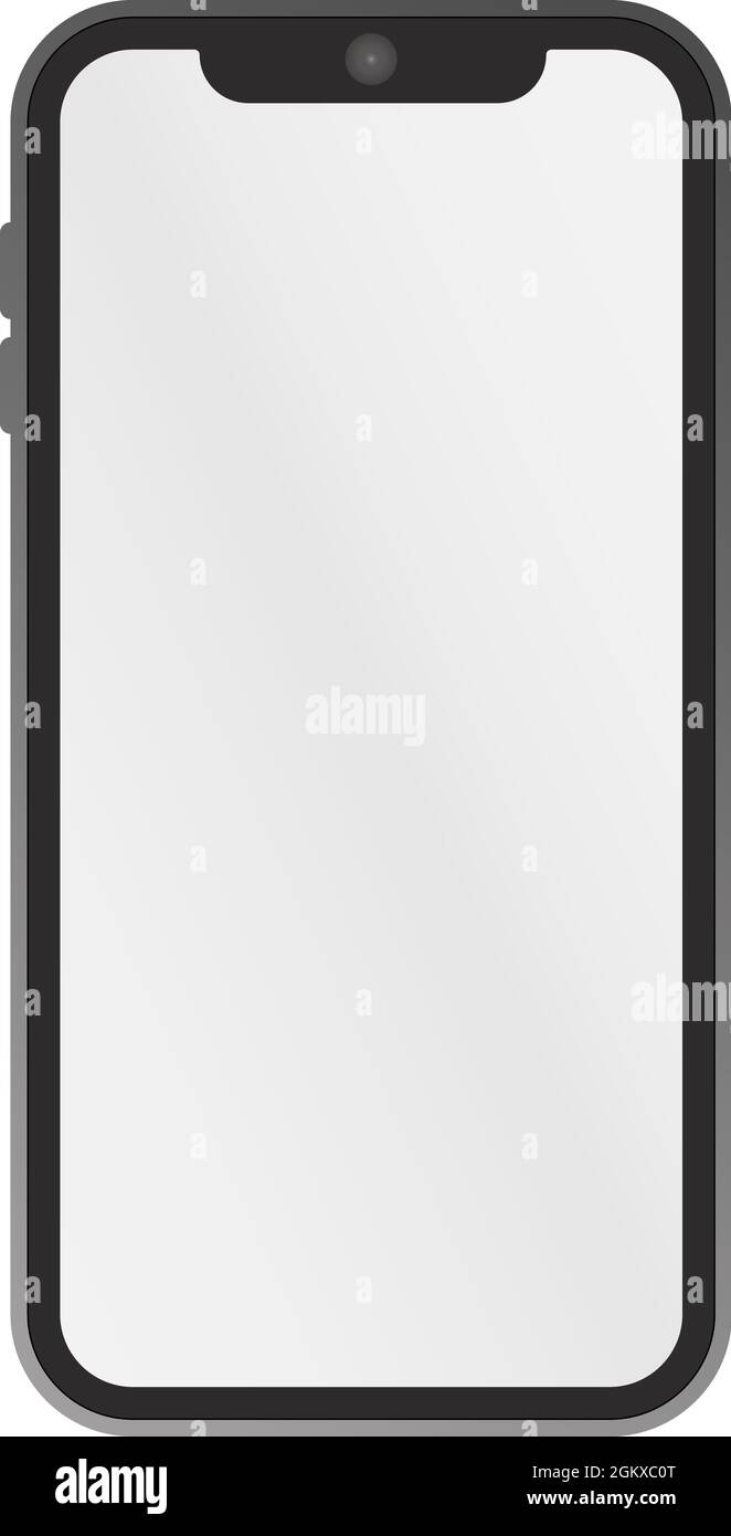 Schermo vuoto dello smartphone, telefono cellulare piatto, GSM, struttura a reticolo, illustrazione vettoriale del caso Illustrazione Vettoriale