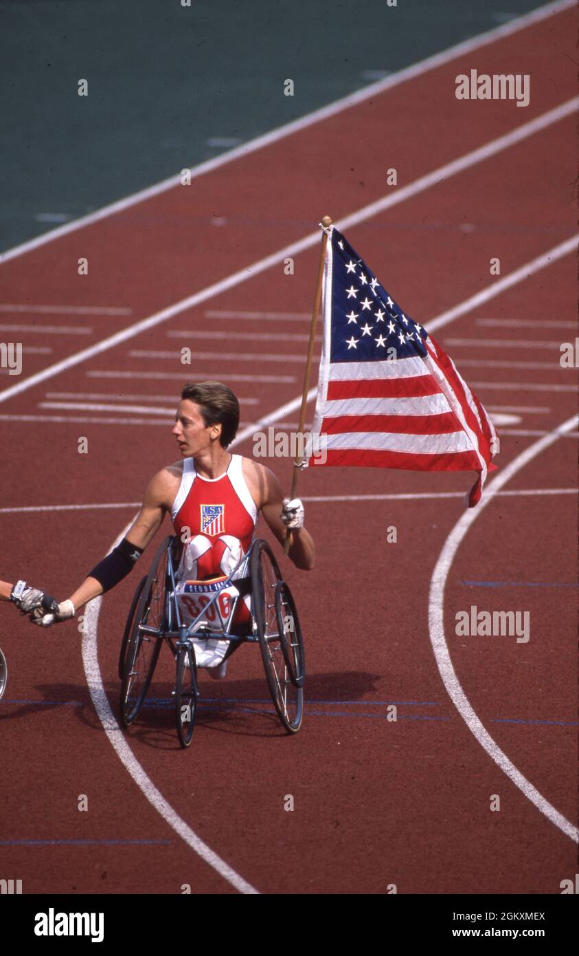 ©1992 Barcelona, Spagna Paralimpic Games, USA vincitore. Foto Stock