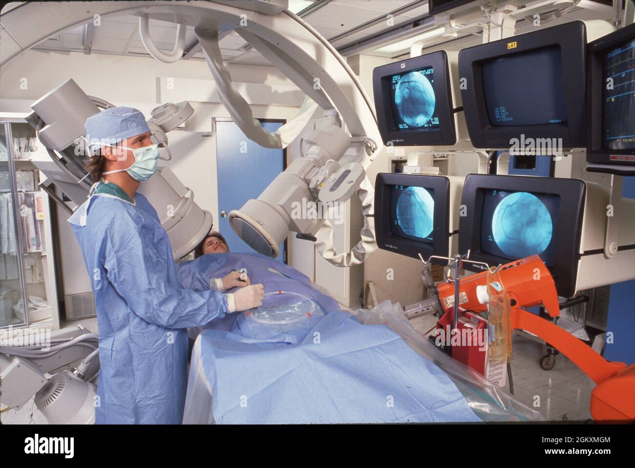 ©1990's Medical: Laboratorio di cateterizzazione presso il Brackenridge Hospital, Austin, TX Foto Stock