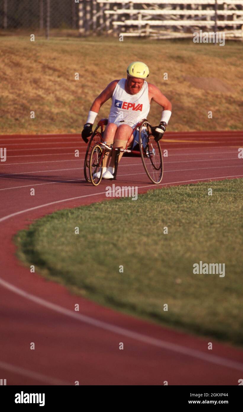 ©1993 Veteran's Wheelchair Games, San Antonio, TX 3000 metri. Foto Stock