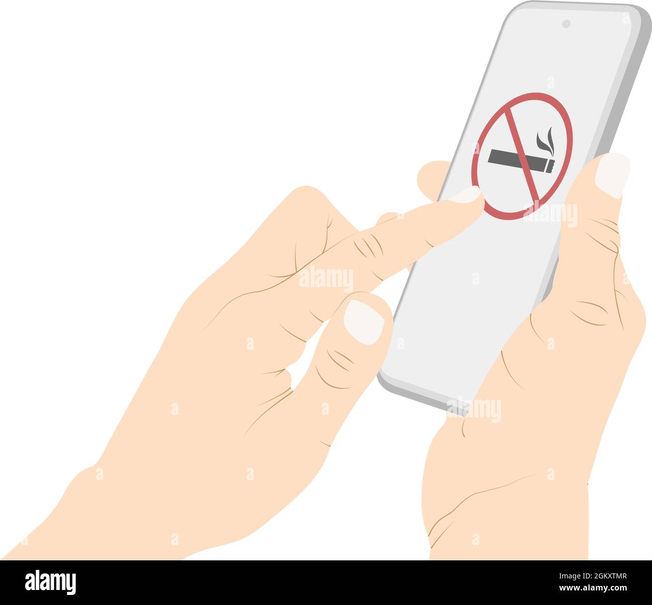 Non è consentito fumare, non fumare sullo smartphone, non è consentito l'uso di illustrazioni vettoriali. Illustrazione Vettoriale
