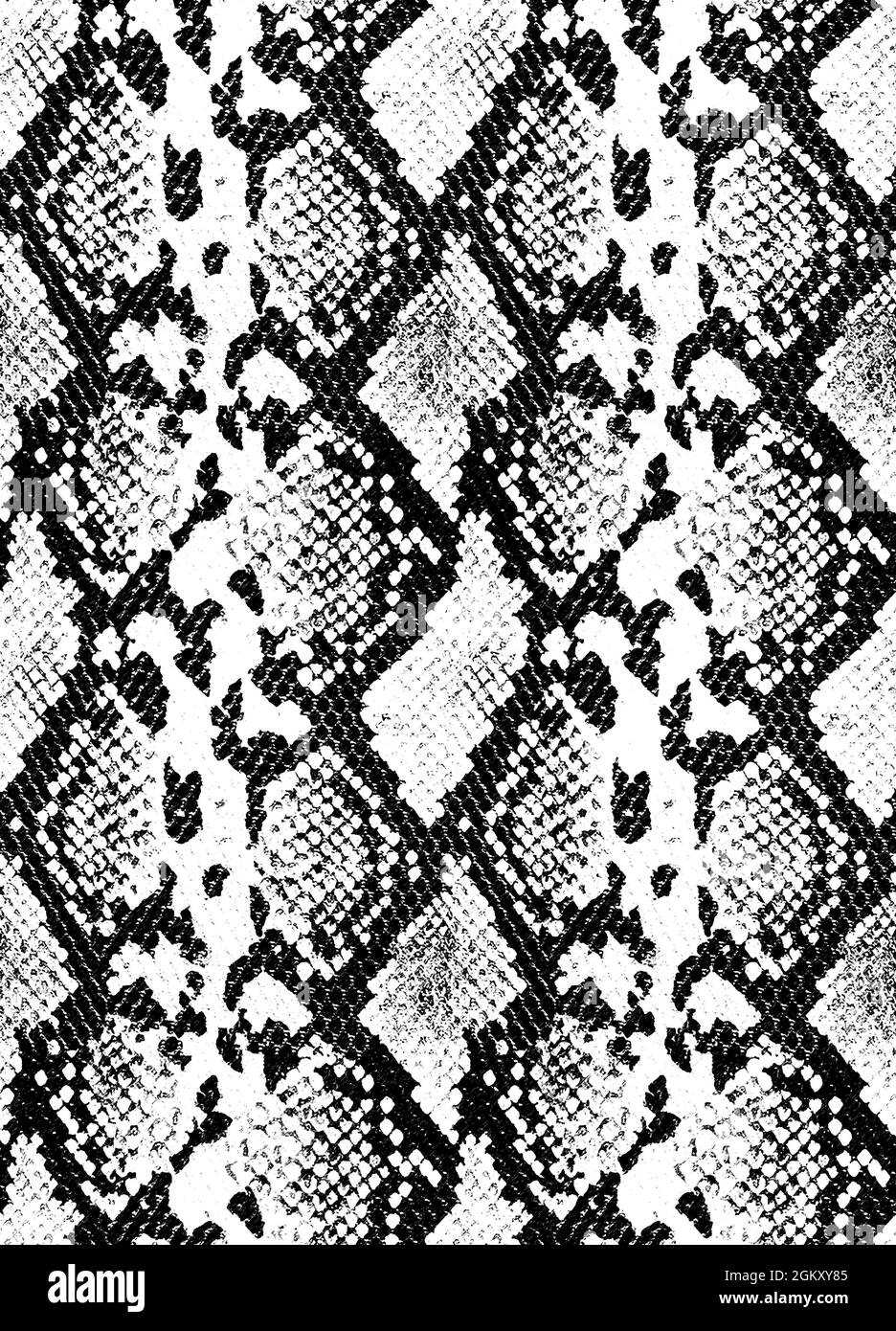 Serpente pelle motivo texture ripetizione continuo bianco e nero texture serpente. Stampa alla moda. Moda e sfondo elegante Foto Stock