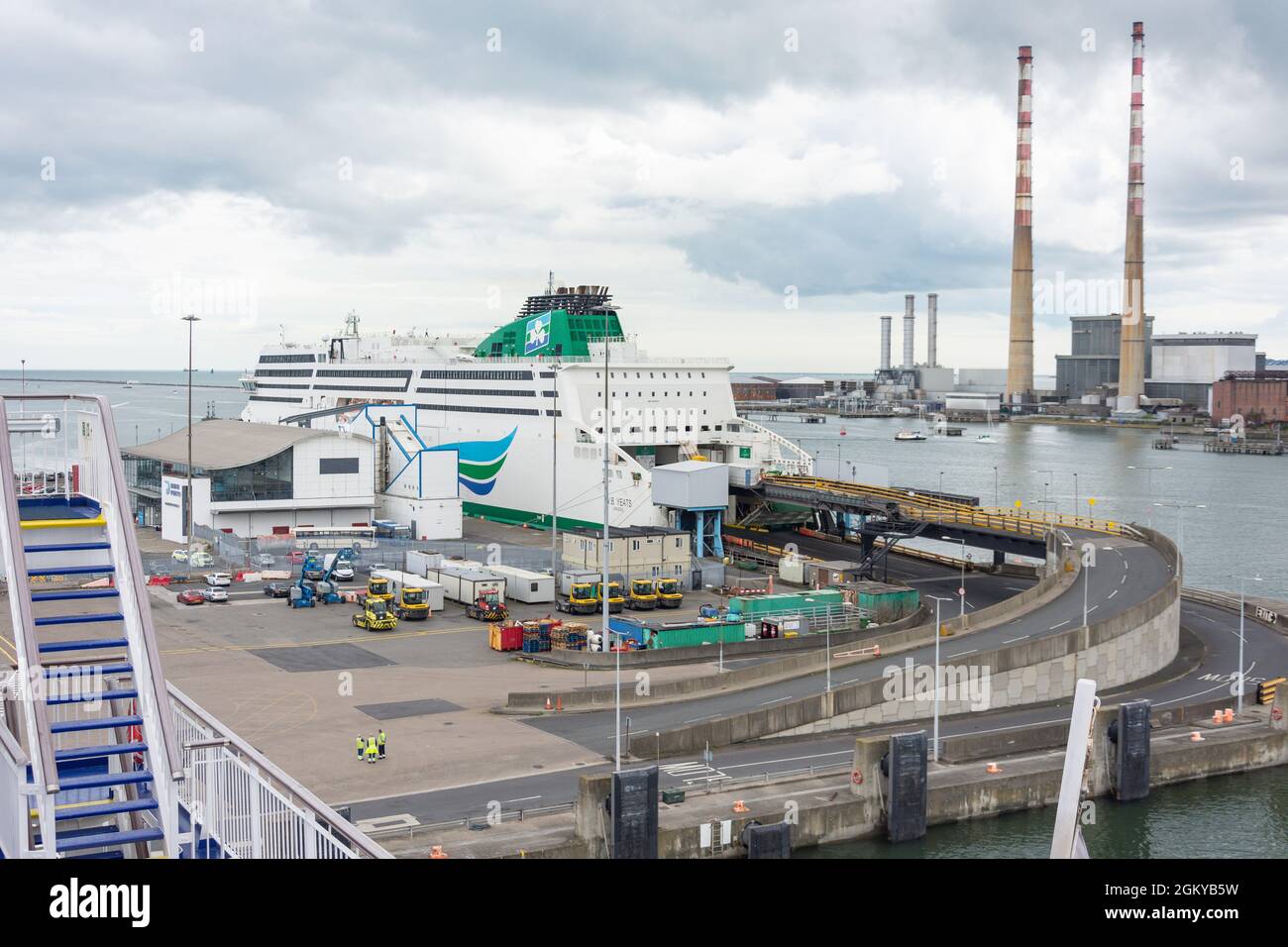 Irish Ferries W.B.Yeats traghetto passeggeri, porto di Dublino, Dublino, Repubblica d'Irlanda Foto Stock