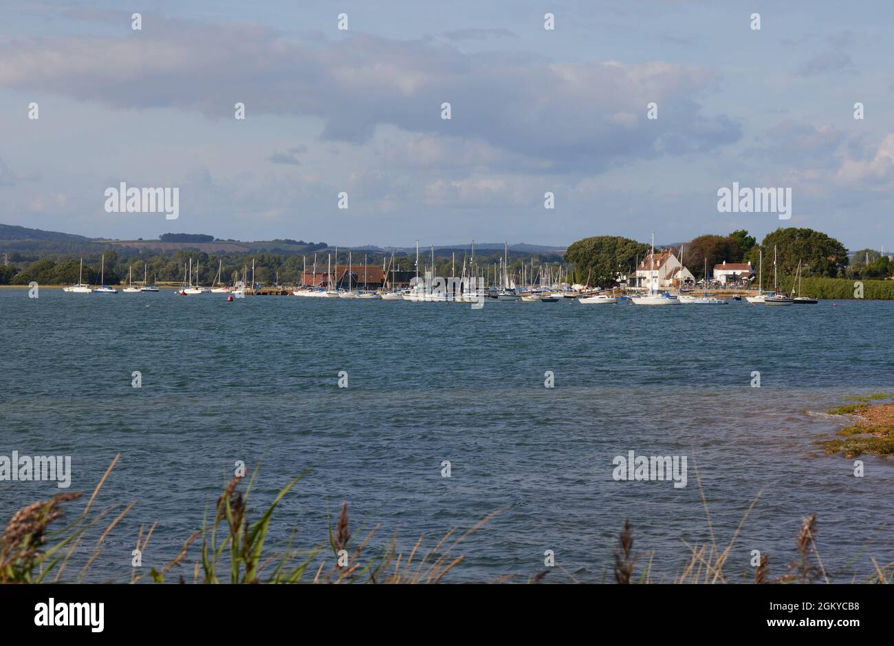 Barche a vela visto a Dell Quay vicino Chichester, Regno Unito. Foto Stock
