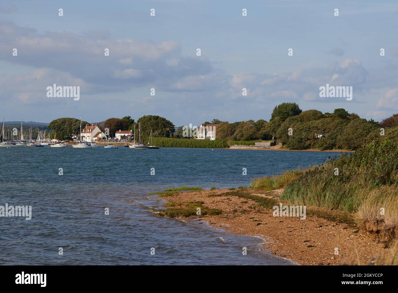 Vista di Dell Quay, vicino Chichester nell'estate 2021. Foto Stock