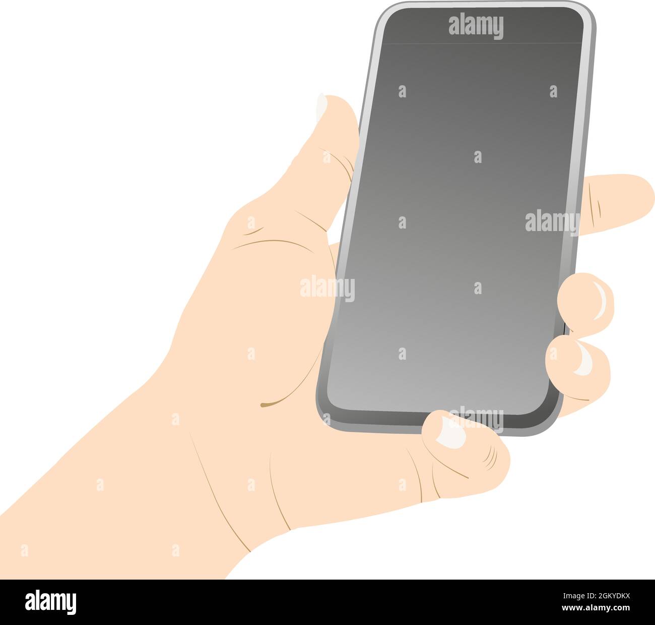 Schermo del telefono, schermo vuoto, telefono in attesa, smartphone, telefono, messaggio, vuoto, piatto, vuoto, scorta vettoriale dello schermo. Illustrazione Vettoriale