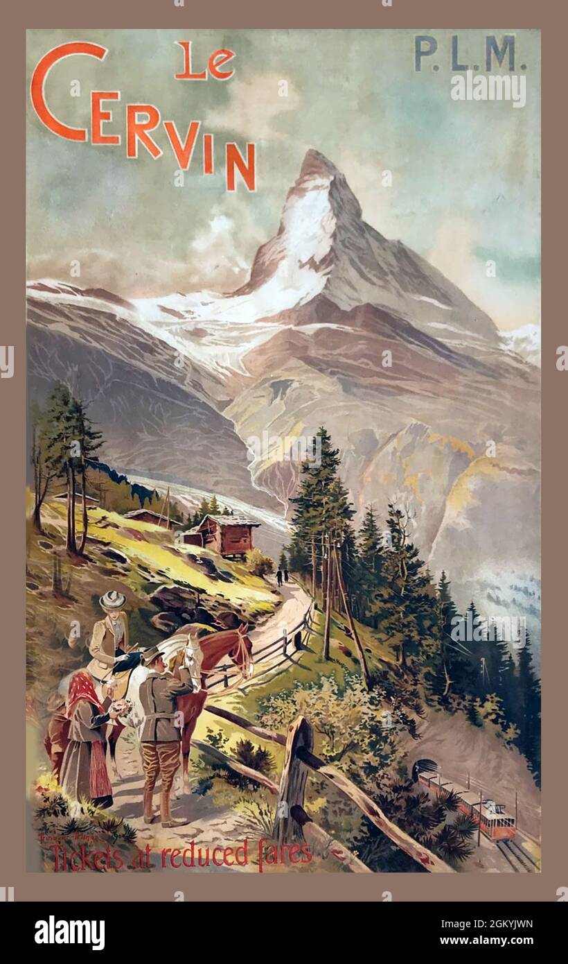 Click-on-Vintage French Travel Poster - .le Cervin [Zermatt], 1910s Foto Stock
