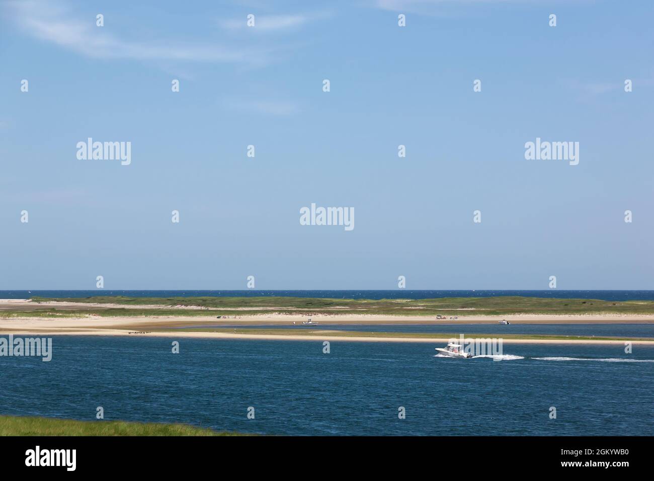 vista panoramica di Lighthouse Beach a Chatham, Massachusetts (Cape Cod), Stati Uniti. Foto Stock