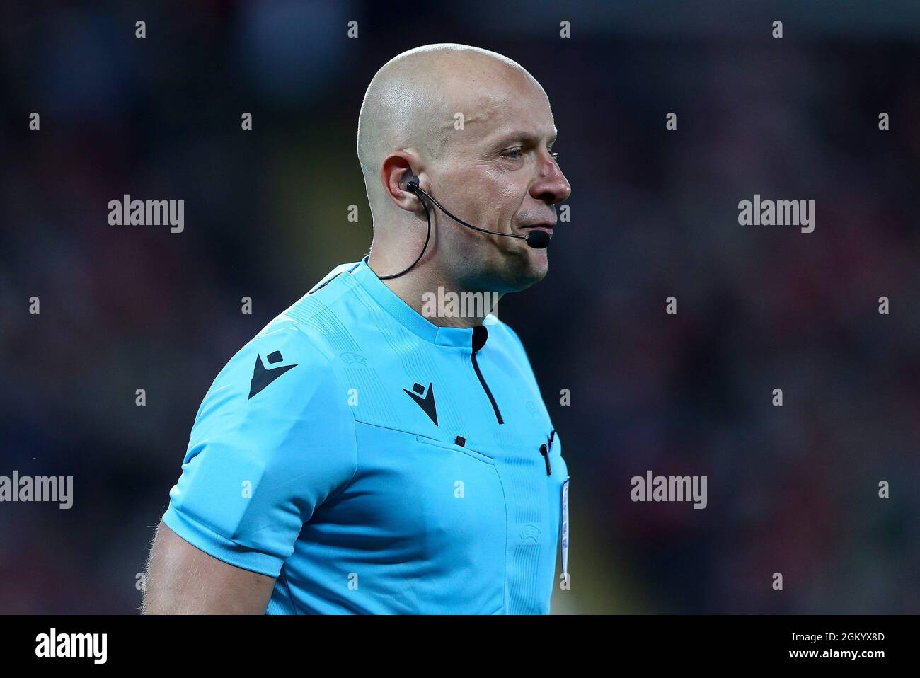 Liverpool, Regno Unito. 15 settembre 2021. L'arbitro Szymon Marciniak guarda avanti. UEFA Champions League, partita gruppo B, Liverpool contro Milano all'Anfield Stadium di Liverpool mercoledì 15 settembre 2021. Questa immagine può essere utilizzata solo a scopo editoriale. Solo per uso editoriale, licenza richiesta per uso commerciale. Nessun uso in scommesse, giochi o un singolo club / campionato / giocatori pubblicazioni. pic di Chris Stading/Andrew Orchard sport fotografia/Alamy Live news credito: Andrew Orchard sport fotografia/Alamy Live News Foto Stock