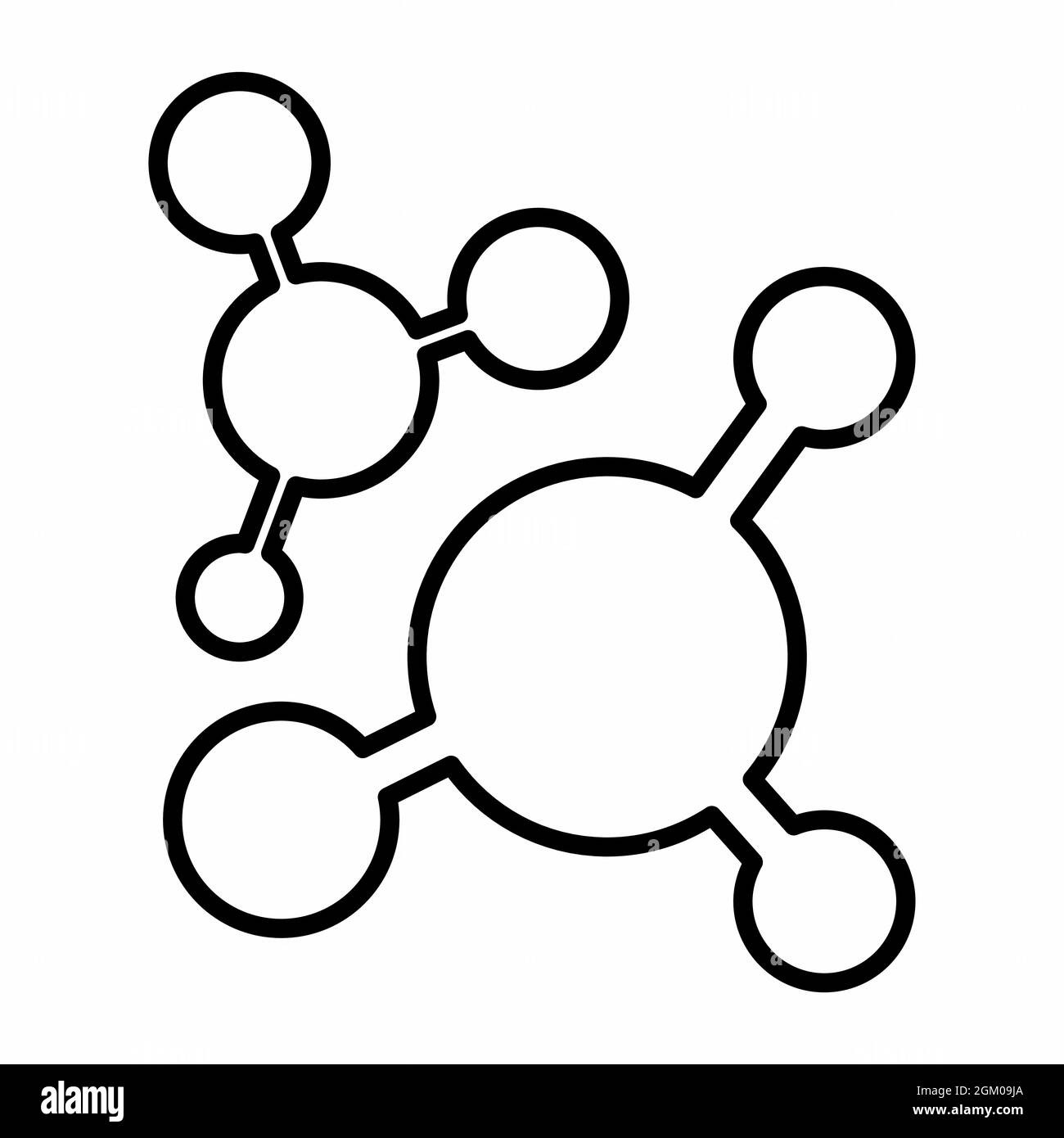 Icona vettore di molecola 2 - stile linea - illustrazione semplice, tratto modificabile, modello di disegno vettore, buono per stampe, poster, pubblicità, annou Illustrazione Vettoriale