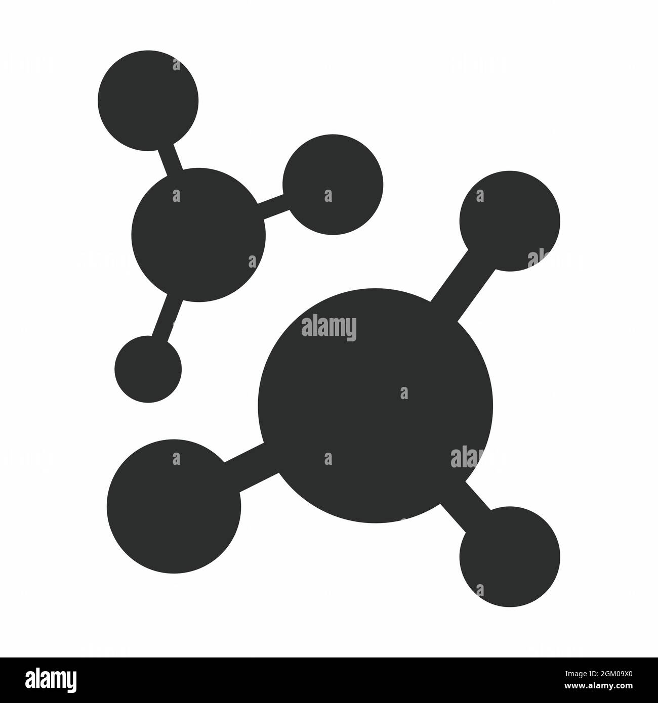 Icona vettore di molecola 2 - stile glyph - illustrazione semplice, tratto modificabile, vettore modello di disegno, buono per stampe, poster, pubblicità, anno Illustrazione Vettoriale